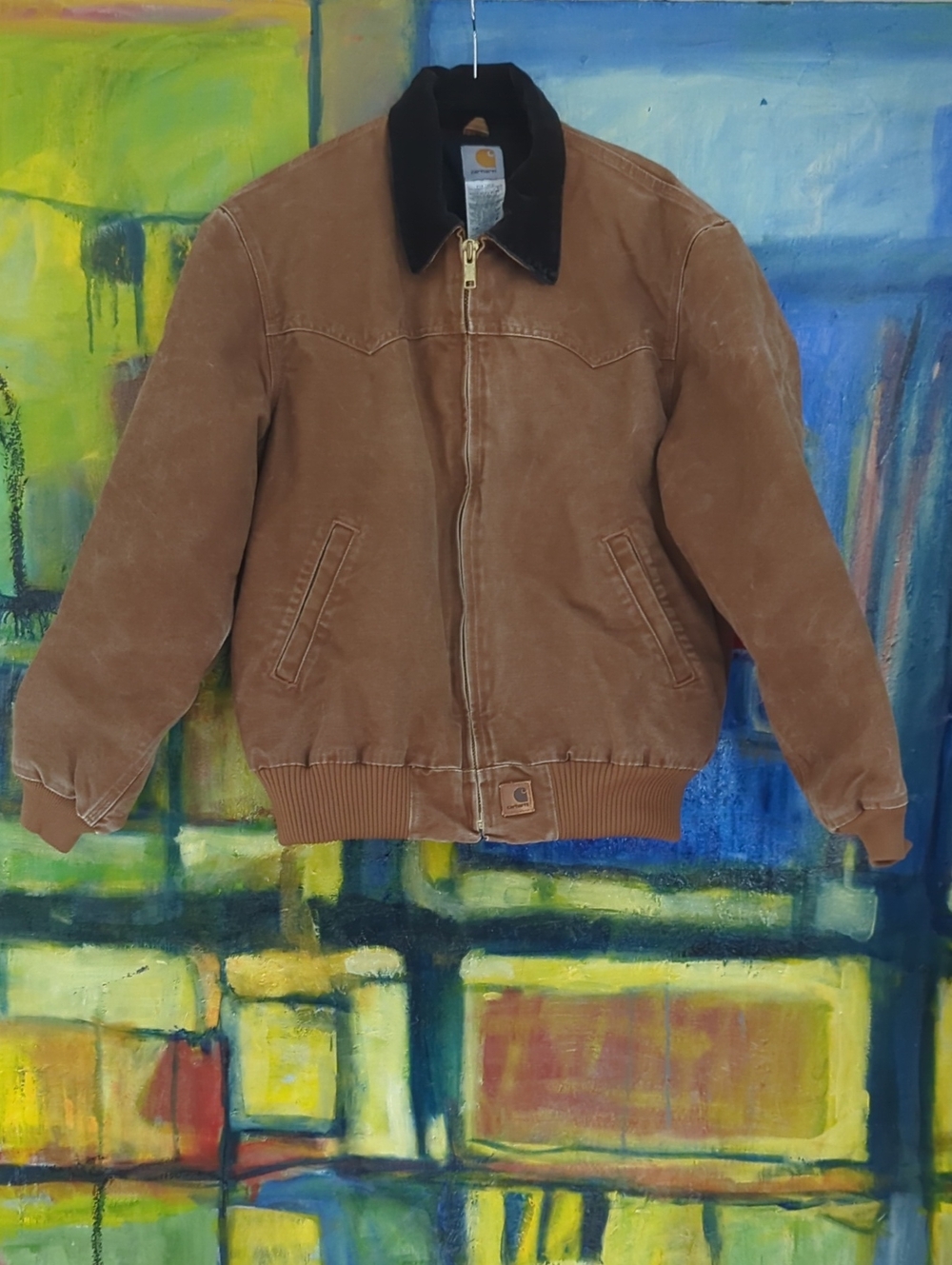 vintage Carhartt J14 Sandstone Duck Santa Fe Jacket, Men Size Large Regular